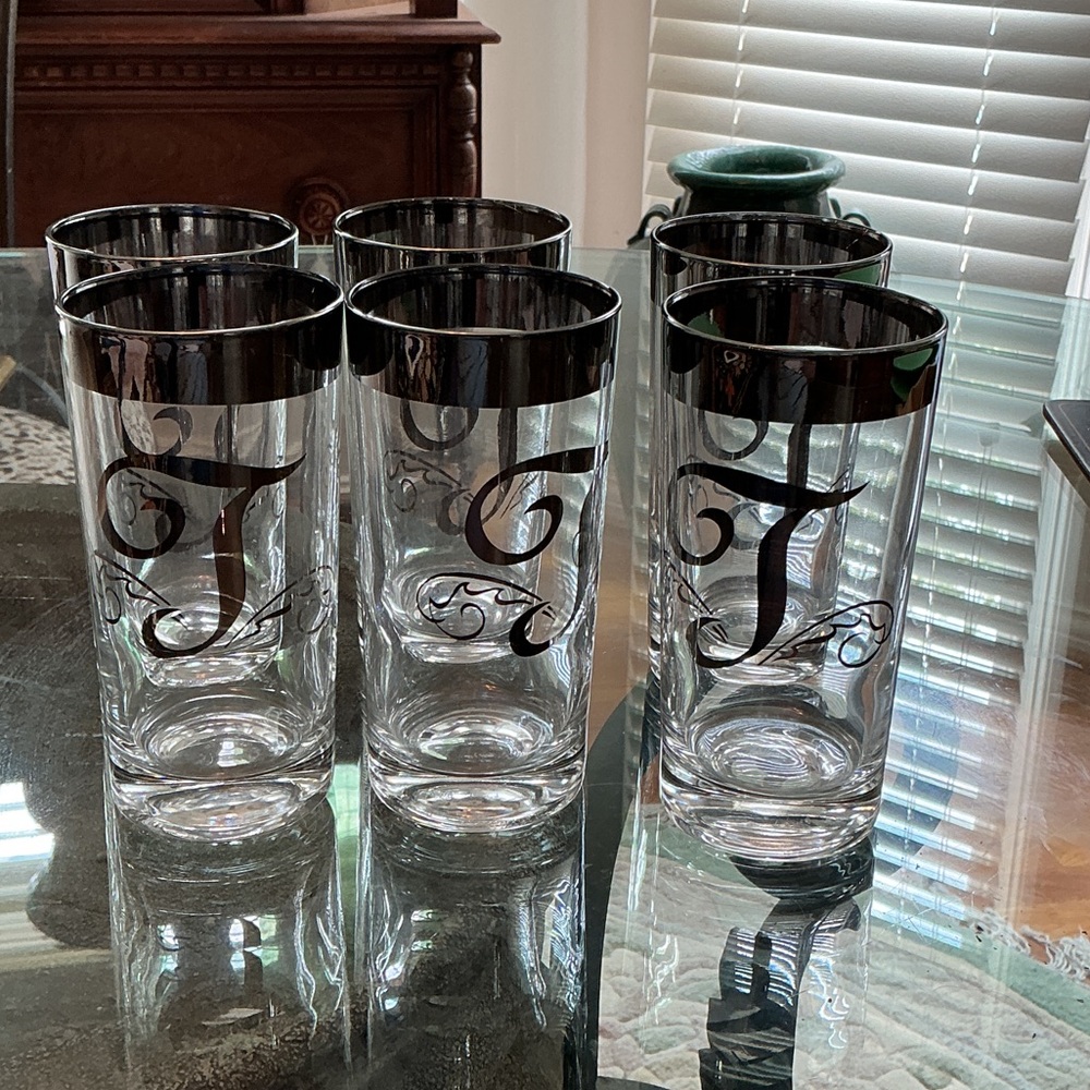 Dorothy ThorpeMid-Century Letter “T” Highball Glasses
